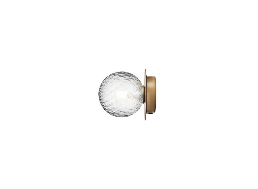Wall lamp Liila 1 - Small - Nordic gold - Optic clear