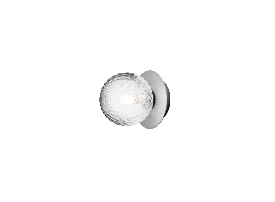 Lampe murale Liila 1 - Small - Light silver - Optic clear