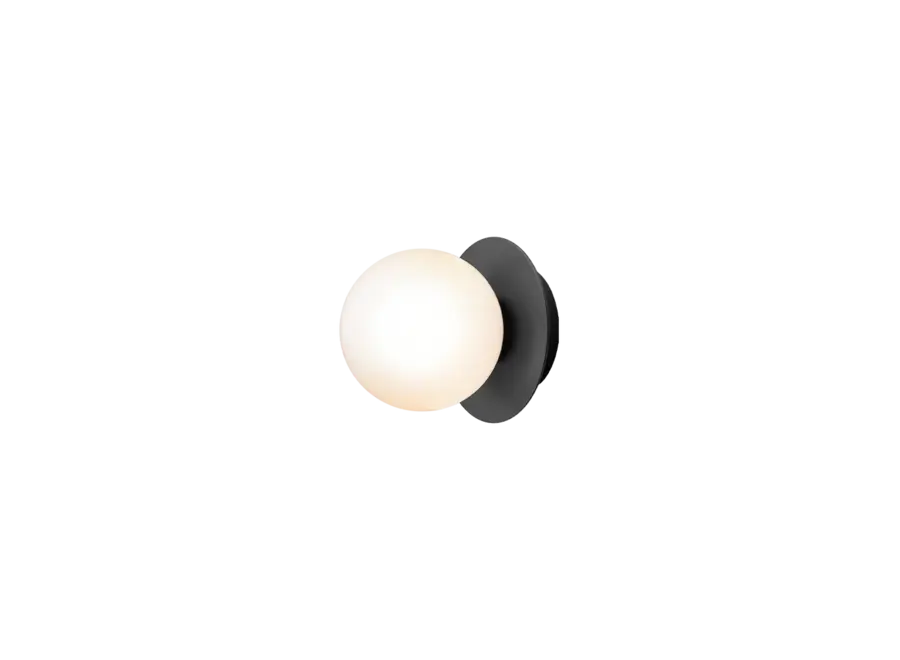 Lampe murale Liila 1 - Small - Black - Opal