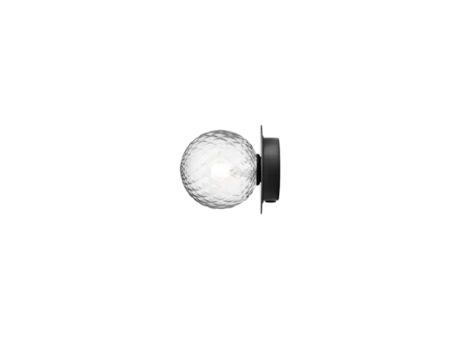 Wandlamp Liila 1 - Small - Black - Optic clear