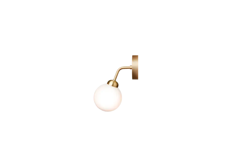 Wandleuchte Apiales Wall - Brushed brass - Opal