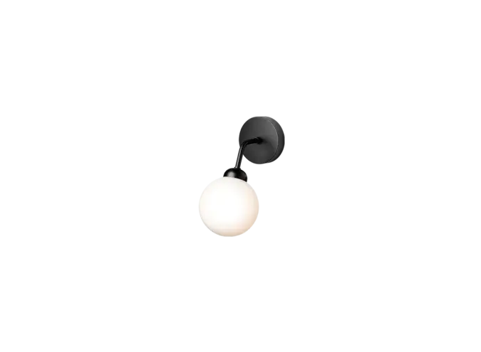 Wall lamp Apiales Wall - Satin black - Opal