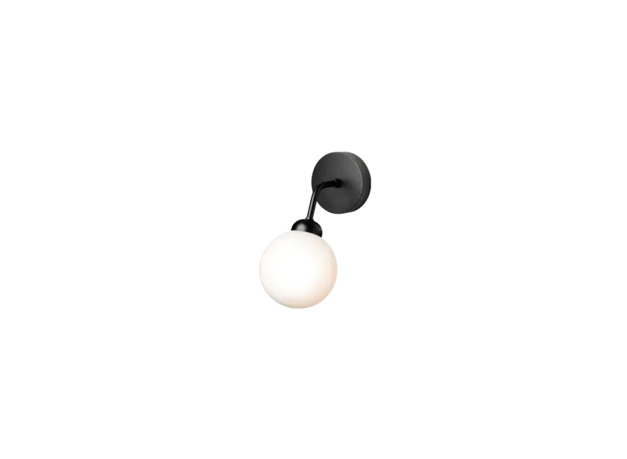 Wall lamp Apiales Wall - Satin black - Opal