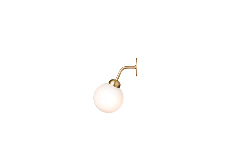 Lampe murale Apiales Wall Hard-wired - Brushed brass - Opal