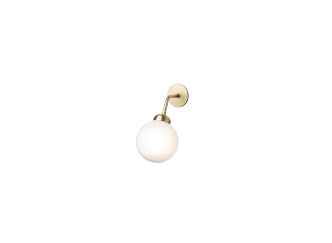 Lampe murale Apiales Wall Hard-wired - Brushed brass - Opal