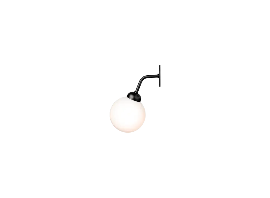 Wandlamp Apiales Wall Hard-wired - Satin black - Opal