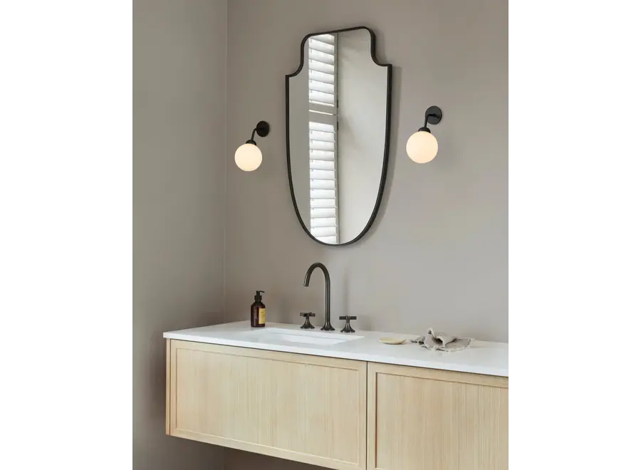 Wandlamp Apiales Wall Hard-wired - Satin black - Opal