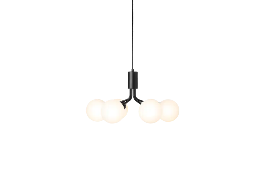 Lampe pendante Apiales 6 - Satin black - Opal