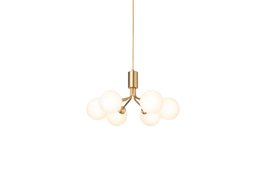 Pendant lamp Apiales 6 - Brushed brass - Opal