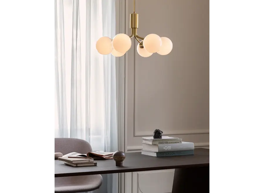 Lampe pendante Apiales 6 - Brushed brass - Opal