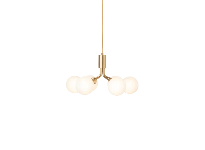 Hanglamp Apiales 6 - Brushed brass - Opal