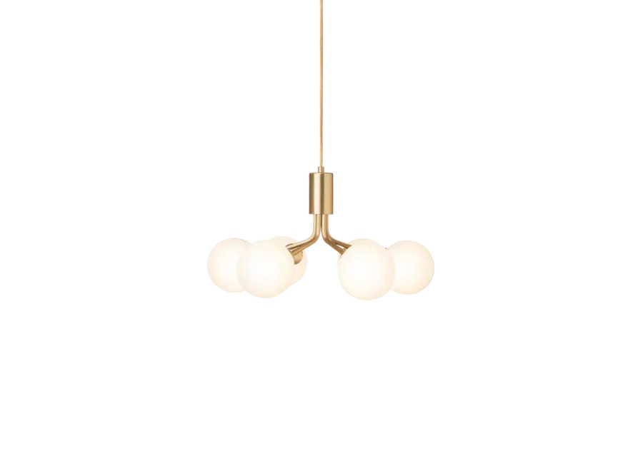 Pendant lamp Apiales 6 - Brushed brass - Opal