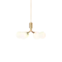 Pendant lamp Apiales 6 - Brushed brass - Opal