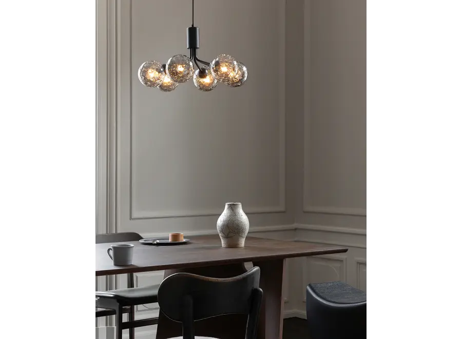 Hängelampe Apiales 6 - Satin black- Optic smoked