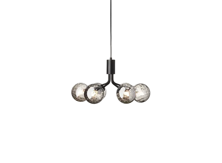 Hanglamp Apiales 6 - Satin black- Optic smoked