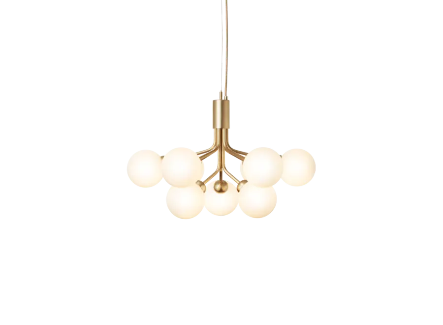 Hängelampe Apiales 9 - Brushed brass - Opal