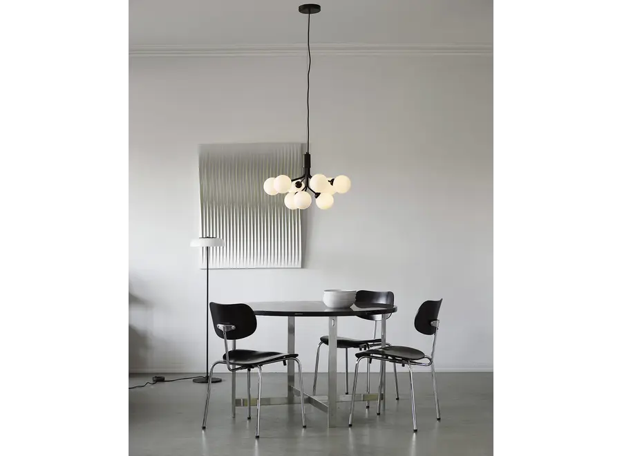 Hängelampe Apiales 9 - Satin black - Opal