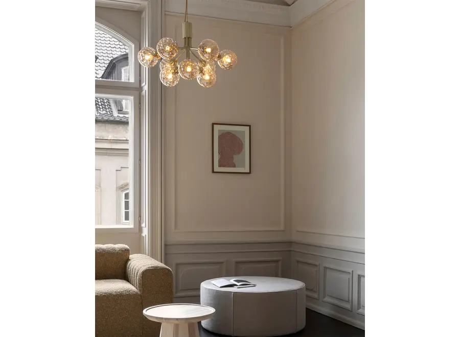 Pendant lamp Apiales 9 - Brushed brass - Optic gold