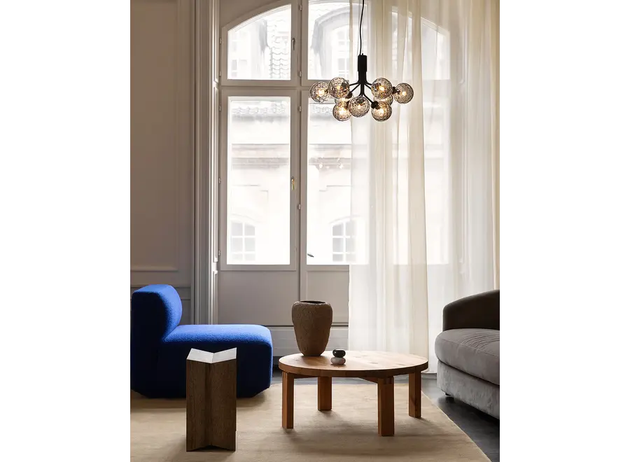 Pendant lamp Apiales 9 - Satin black - Optic smoked