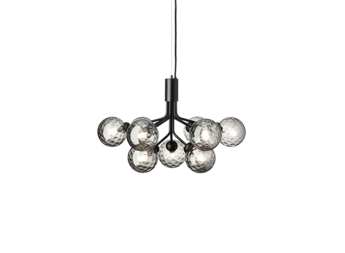 Hanglamp Apiales 9 - Satin black - Optic smoked