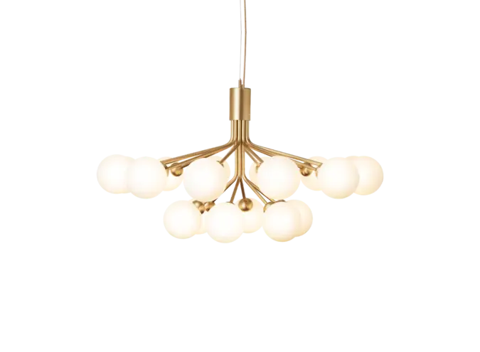Hanglamp Apiales 18 - Brushed brass - Opal