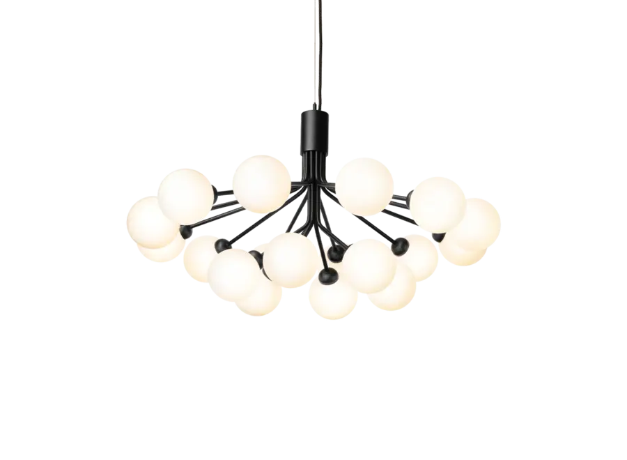 Hängelampe Apiales 18 - Satin black - Opal