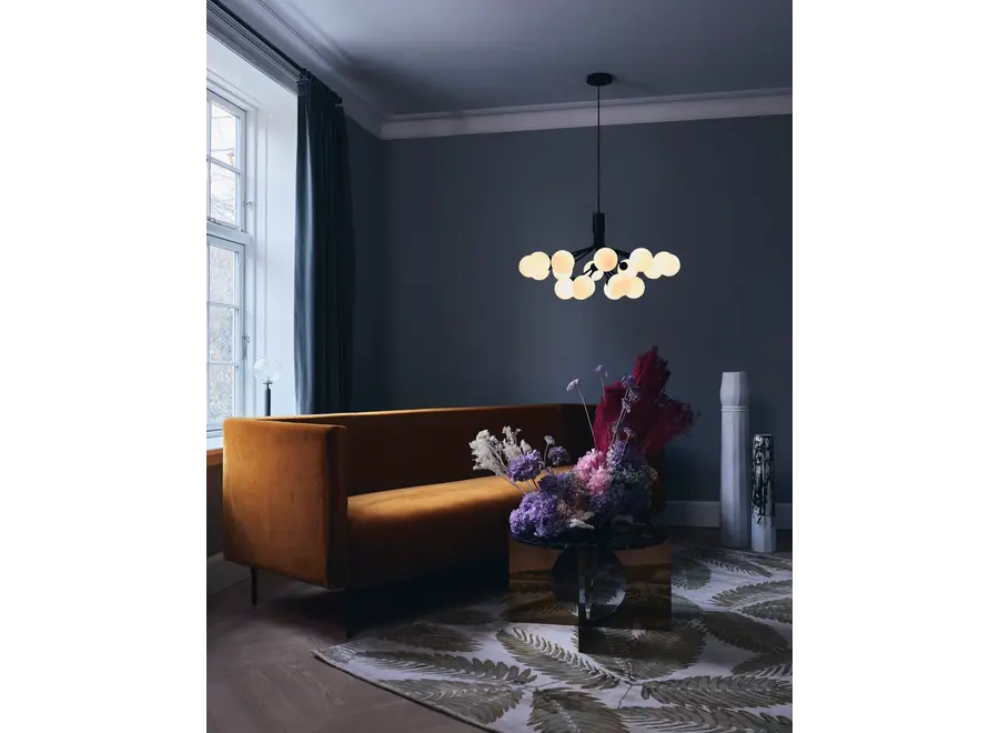 Pendant lamp Apiales 18 - Satin black - Opal