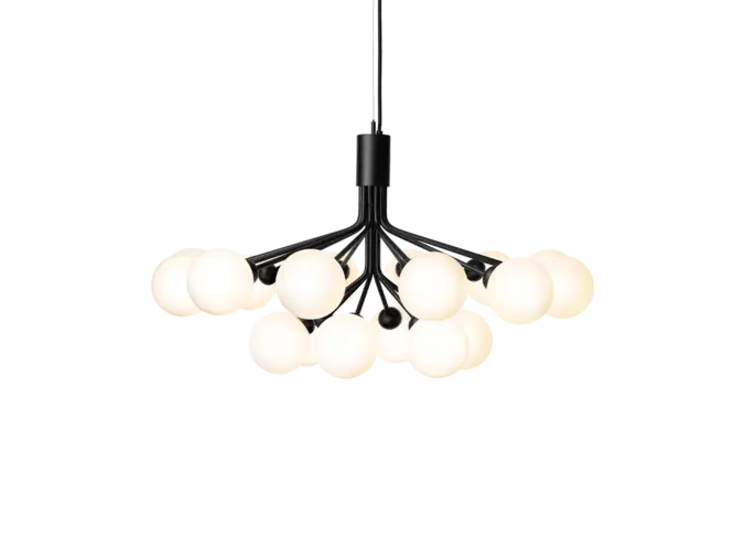 Pendant lamp Apiales 18 - Satin black - Opal