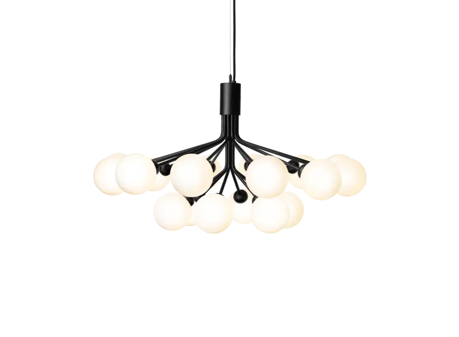Hängelampe Apiales 18 - Satin black - Opal