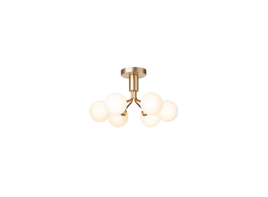 Ceiling lamp Apiales 6 - Brushed brass - Opal