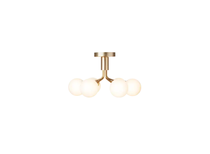 Ceiling lamp Apiales 6 - Brushed brass - Opal