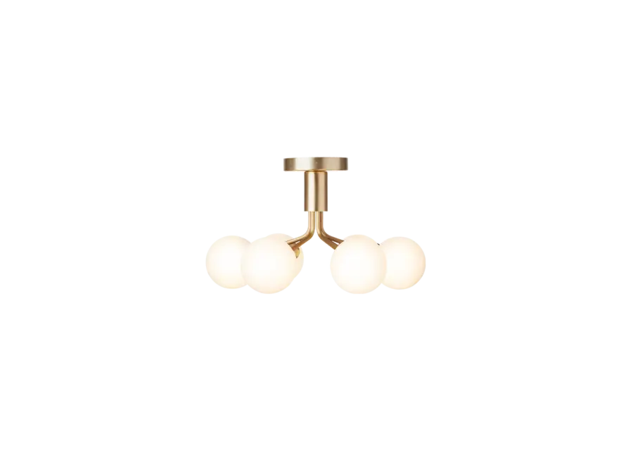 Deckenleuchte Apiales 6 - Brushed brass - Opal