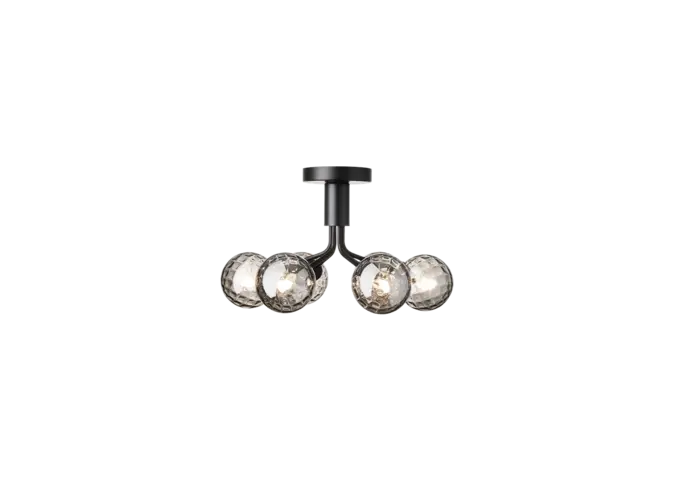 Plafondlamp Apiales 6 - Satin black - Optic smoked