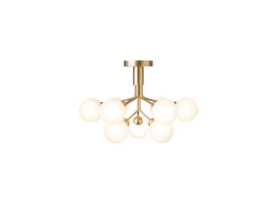 Deckenleuchte Apiales 9 - Brushed brass - Opal