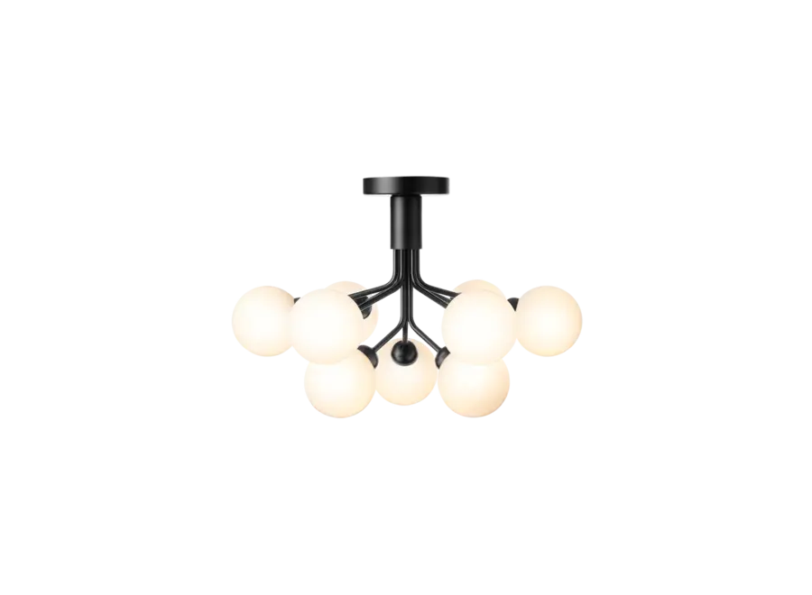 Ceiling lamp Apiales 9 - Satin black - Opal