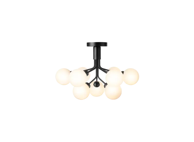 Ceiling lamp Apiales 9 - Satin black - Opal