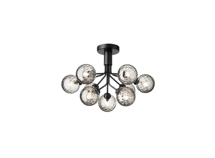 Plafondlamp Apiales 9 - Satin black - Optic smoked