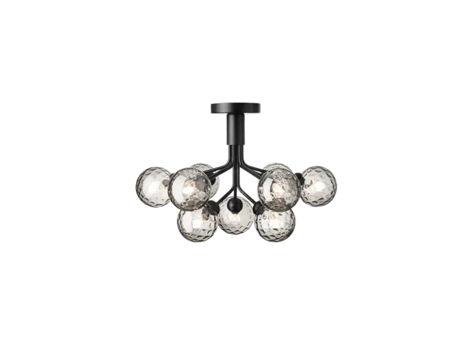 Plafondlamp Apiales 9 - Satin black - Optic smoked