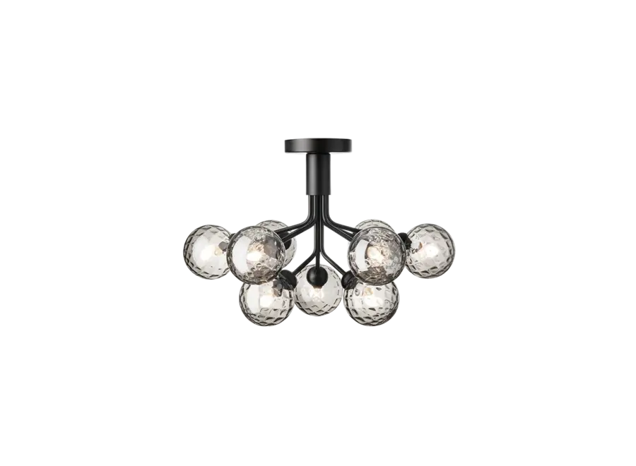 Plafonnier Apiales 9 - Satin black - Optic smoked