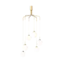Pendant lamp Apiales Cluster 6 - Brushed brass - Opal
