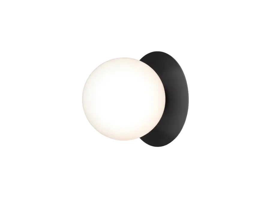 Lampe murale Liila 1 - Outdoor - Black - Opal