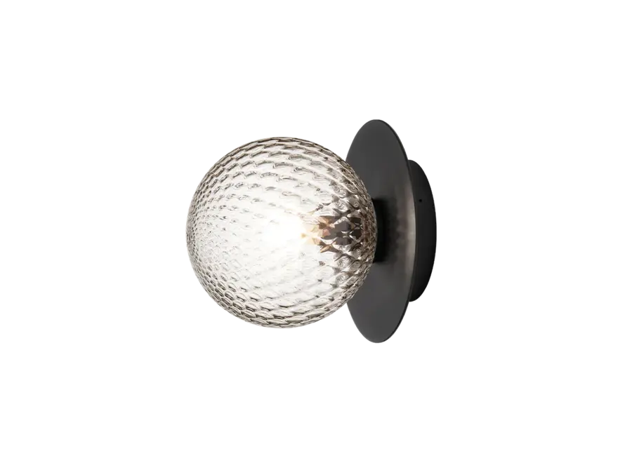 Wandleuchte Liila 1 - Outdoor - Black - Optic clear