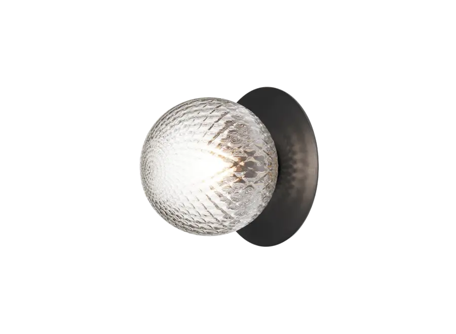 Lampe murale Liila 1 - Outdoor - Black - Optic clear