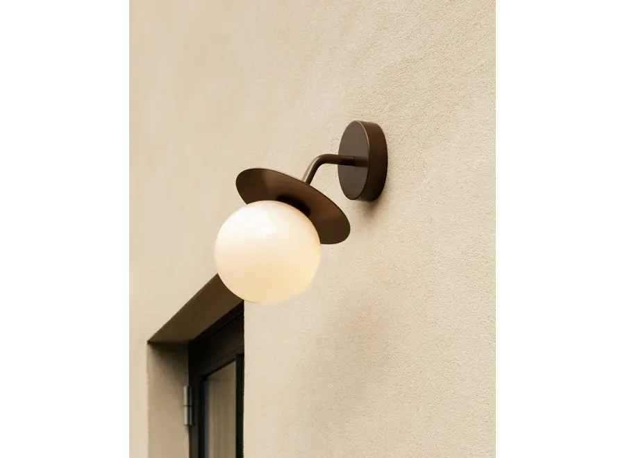 Lampe murale Liila Wall - Outdoor - Dark bronze - Opal