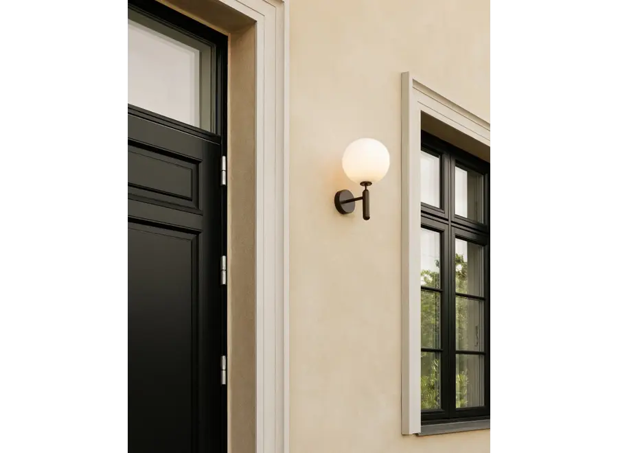Wall Lamp Miira Wall - Outdoor - Dark bronze - Opal