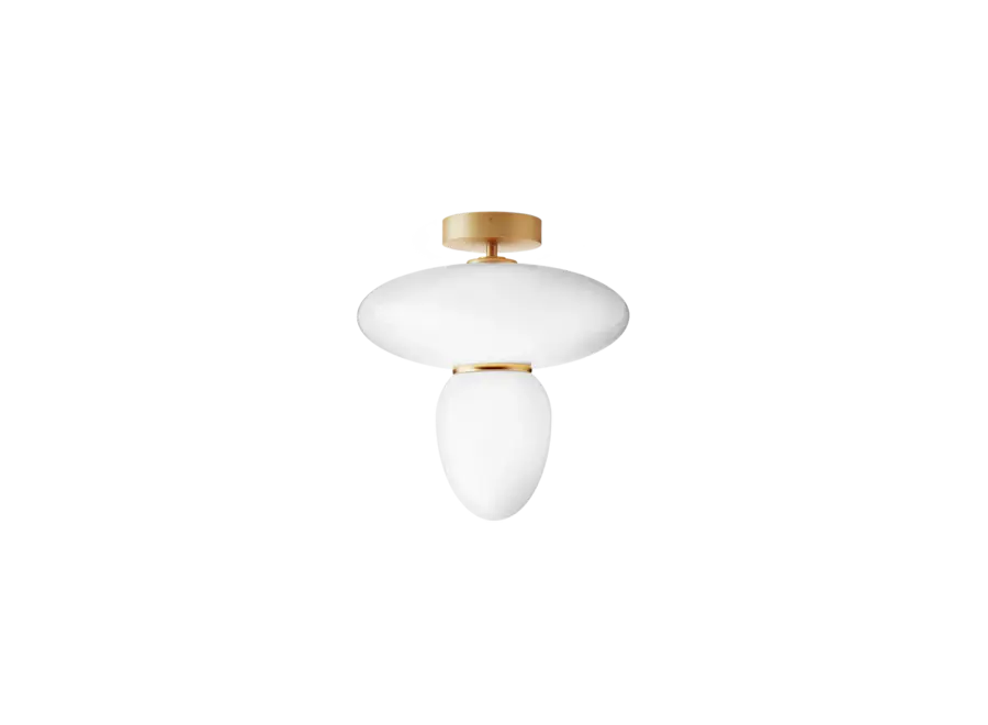 Ceiling lamp Rizzatto 42 - Satin brass - Opal