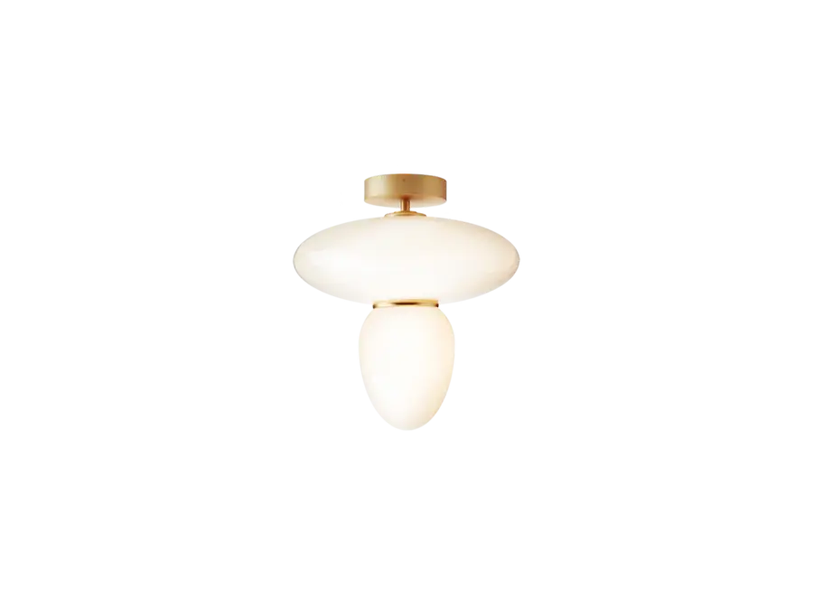 Ceiling lamp Rizzatto 42 - Satin brass - Opal