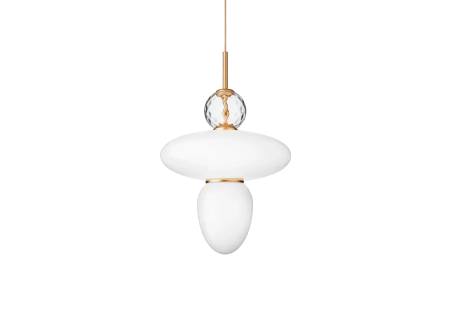 Pendant lamp Rizzatto 43 - Satin brass - Opal