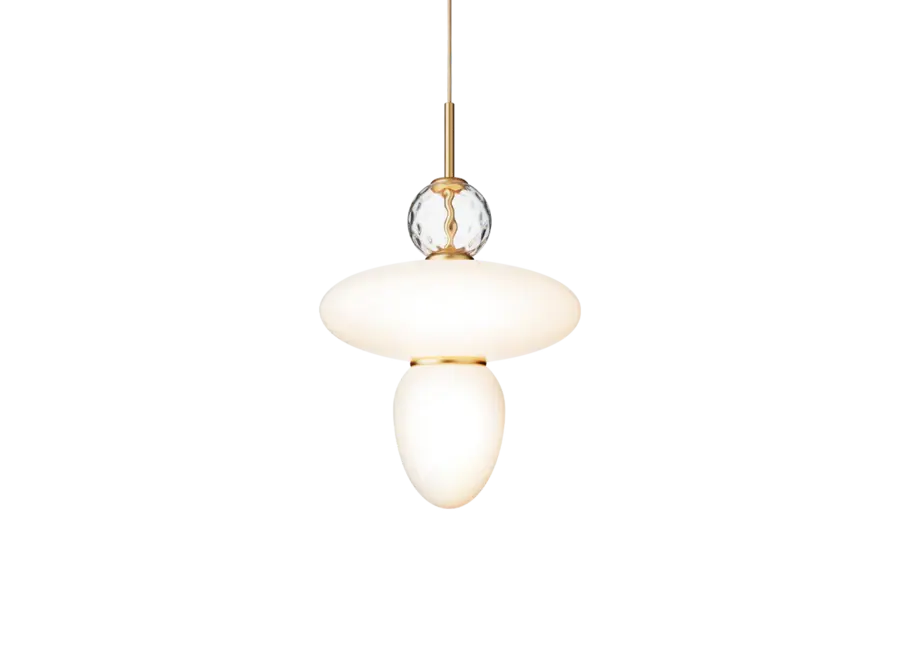 Hängelampe Rizzatto 43 - Satin brass - Opal