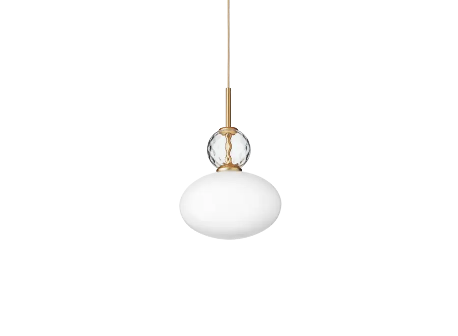 Hängelampe Rizzatto 32 - Satin brass - Opal